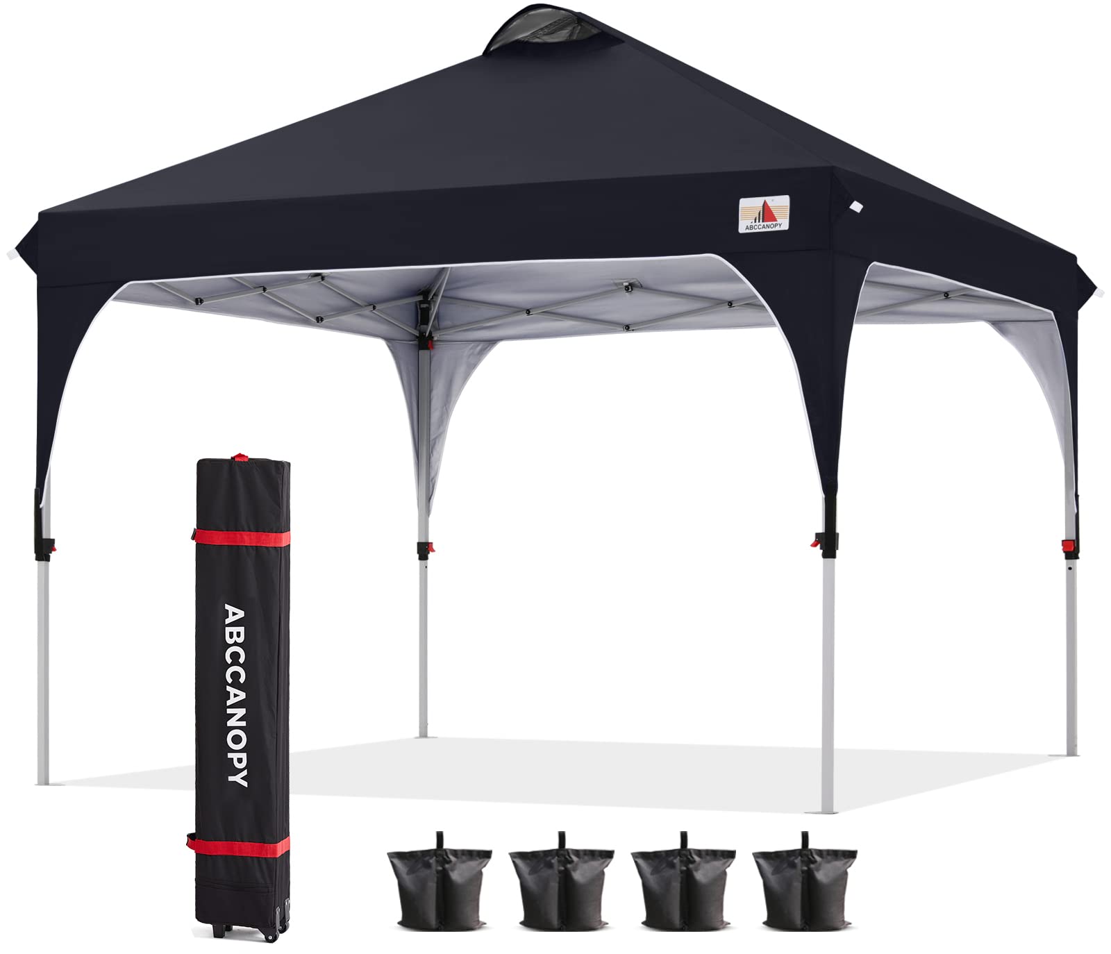 ABCCANOPY Outdoor Pop up Canopy Tent, 10x10 Instant Portable Canopy for Camping, Beach, Backyard, Black