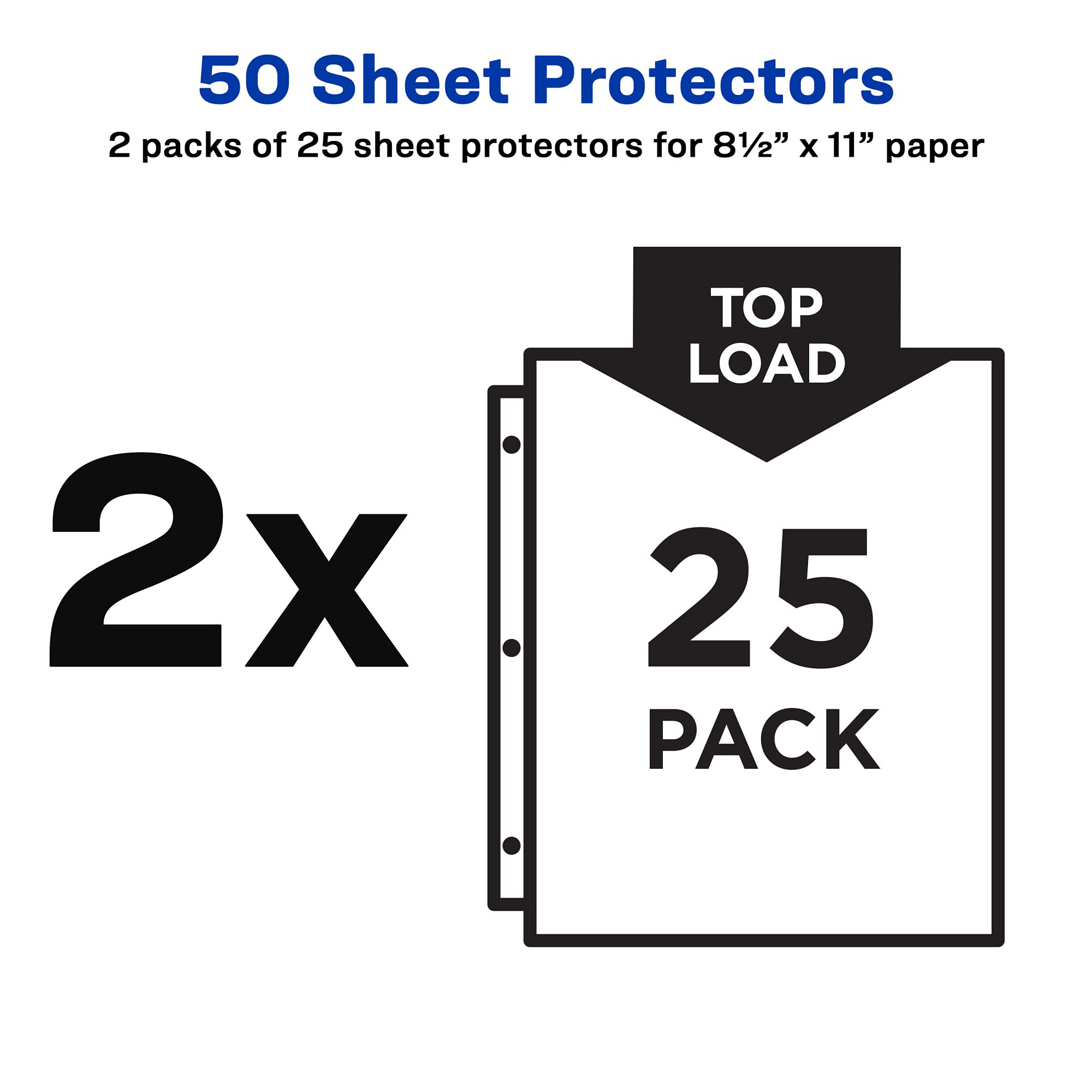 Avery Diamond Clear Secure Top Sheet Protectors, Super Heavyweight, 2-Pack, 50 Page Protectors (86009)