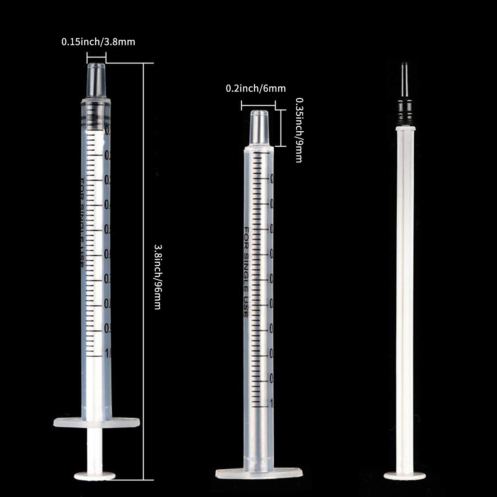 DEPEPE 120pcs 1ml Luer Slip Tip Syringe with Caps, Without Needle, for Pet Feeding and Industrial Use