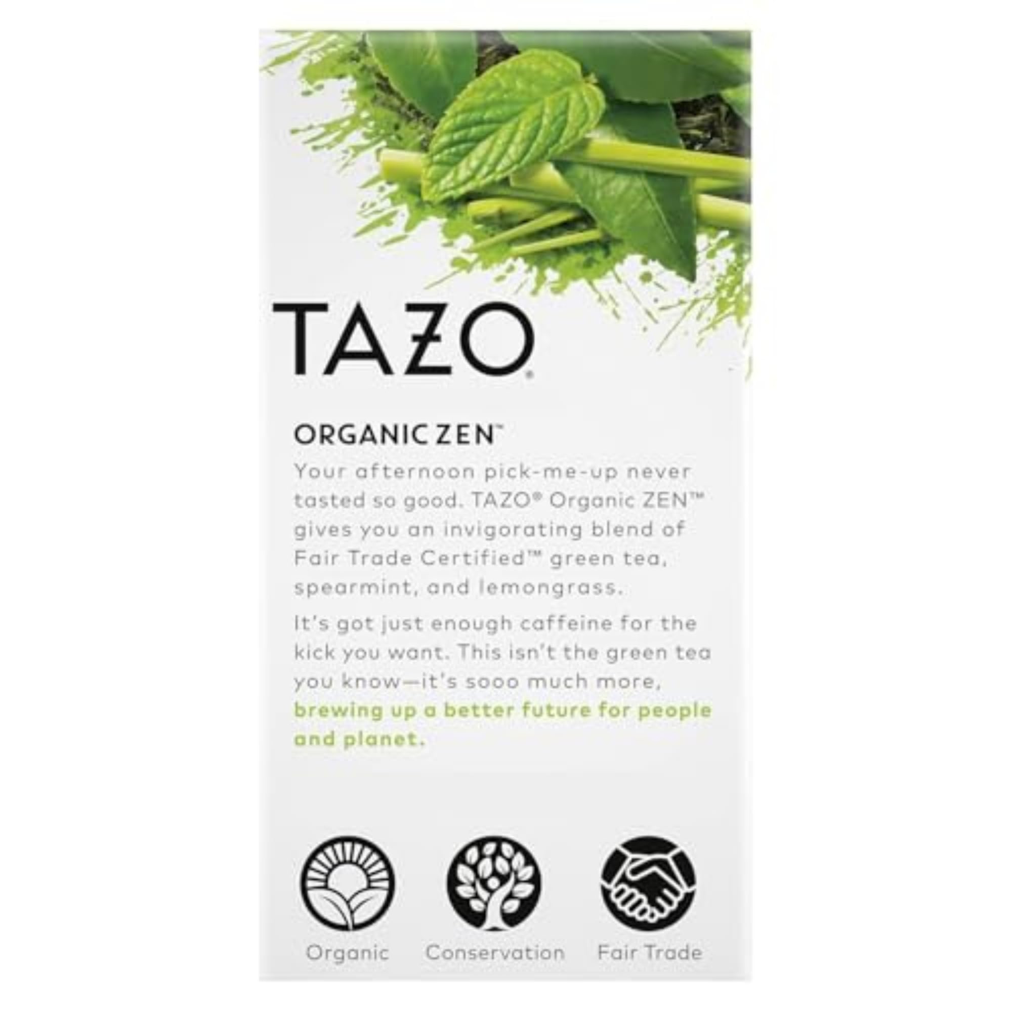 TAZO Organic Zen Green Tea, 16 Total Tea Bags