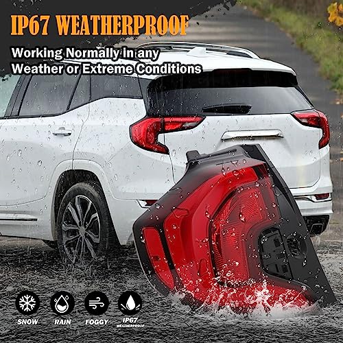 JSKAPA Left Tail Light Assembly Compatible with 2018 2019 2020 GMC Terrain Rear Brake Lamp Driving Lights Driver Side Outer