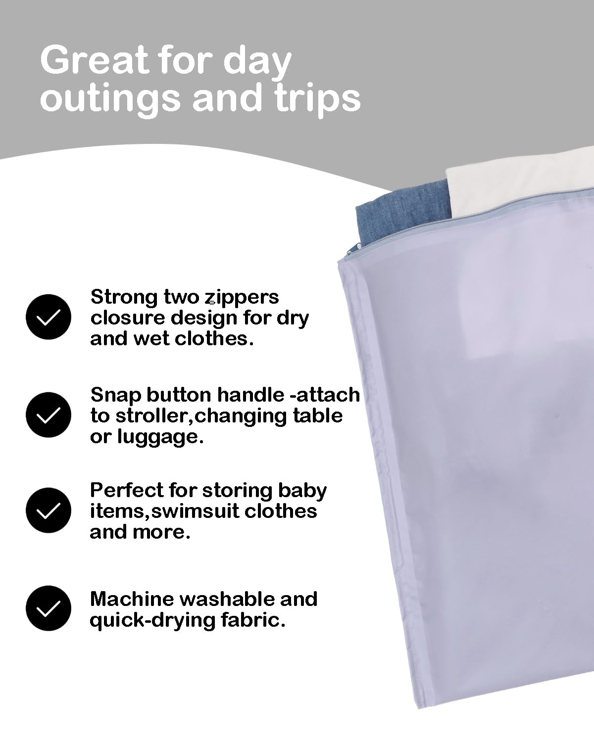 ALVA Waterproof Leakproof Wet Dry Bag 2-Pack | Reusable for Swim, Baby Clothes, Diapers & Travel 2LK02