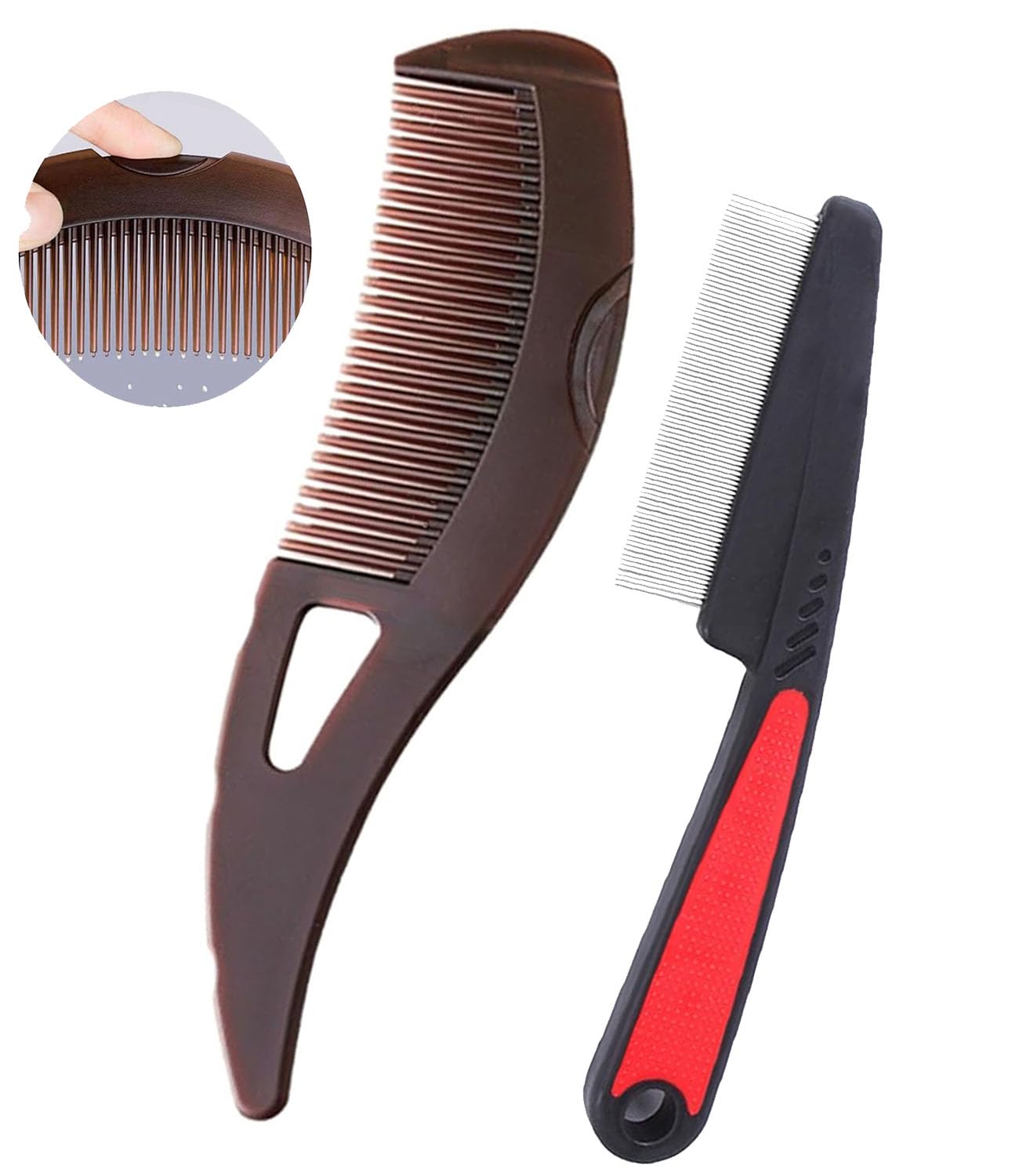 Dandruff Comb, Stainless Steel Fine Tooth Comb, Scalp Psoriasis Comb, Dandruff Remover Comb Scalp Sweep Detoxing Comb, Lice Comb Multifunctional Hairbrush For Scalp Massage Combs for Women Men Kids