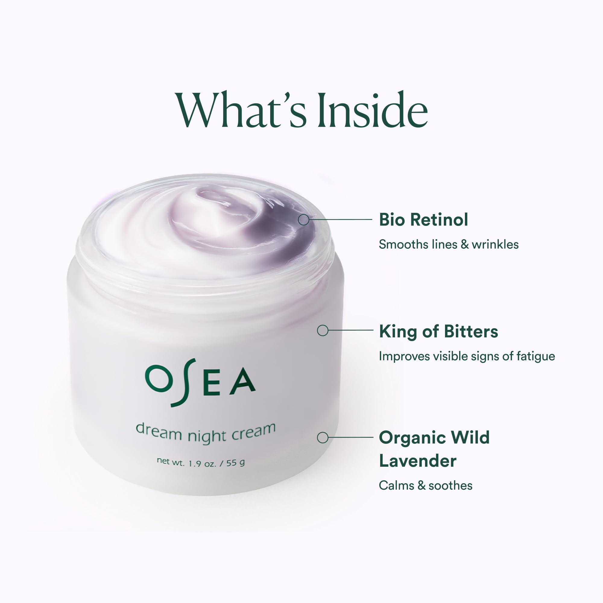 OSEA Dream Night Cream - Anti-Aging Hydrating Face Cream with Algae-Derived Bio Retinol - Plumps, Firms, & Smooths Line and Wrinkles