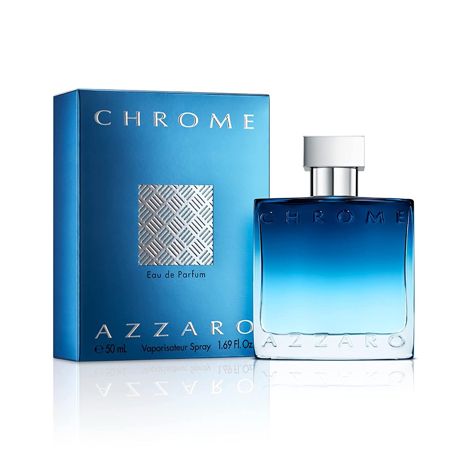 Azzaro Chrome Eau de Parfum - Fresh Aquatic Mens Cologne - Fougère, Aromatic & Woody Fragrance - Citrus Notes - Lasting Wear - Classic Clean Scent - Luxury Perfumes for Men - Travel Size, 1.6 Fl. Oz