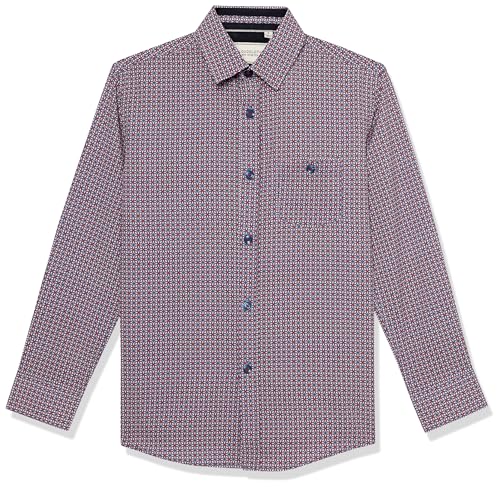 Isaac Mizrahi Boys' 4 Way Stretch Circle Pattern Button Down Shirt, Green