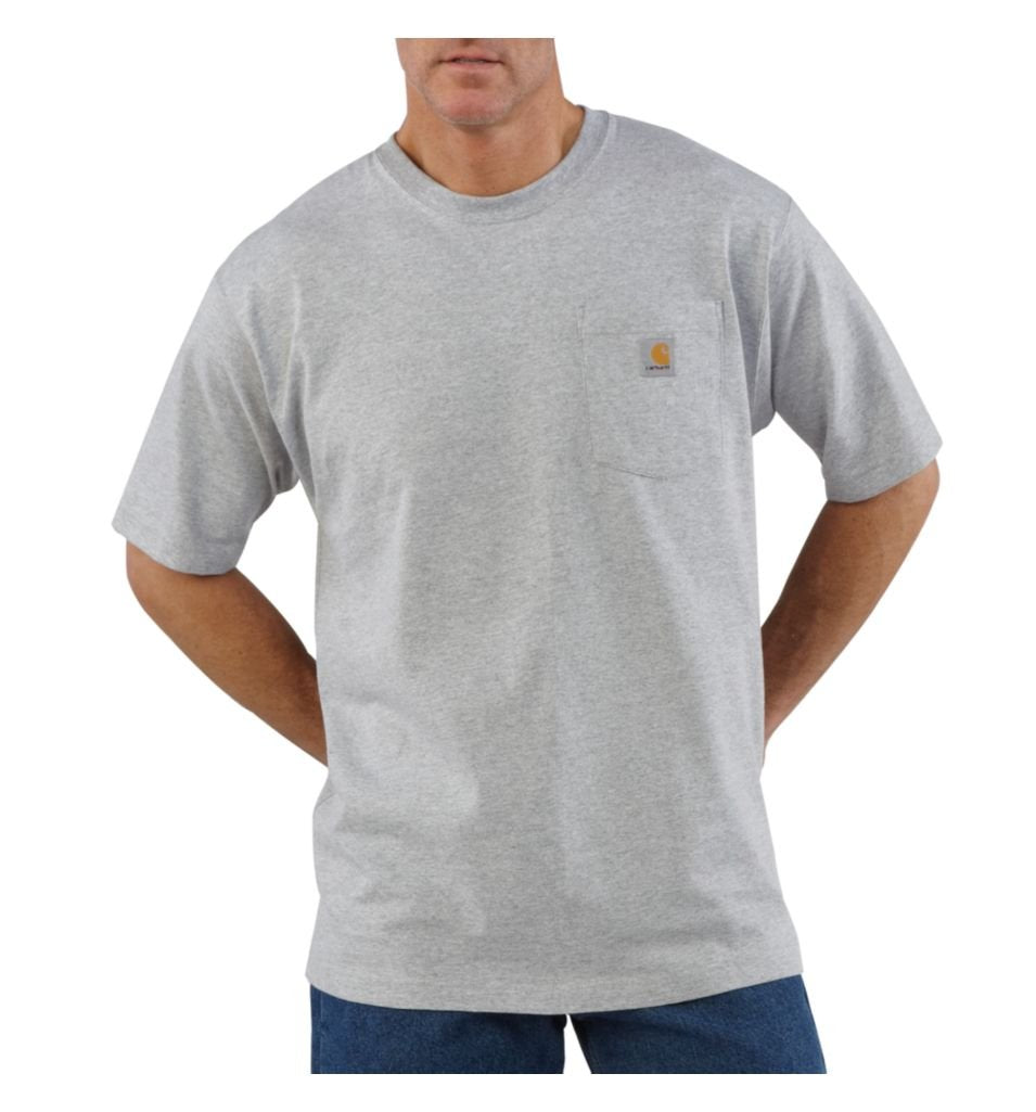 Carhartt Men's Loose Fit Heavyweight Short-Sleeve Pocket T-Shirt (Also Available in Big & Tall), Heather Grey, Medium