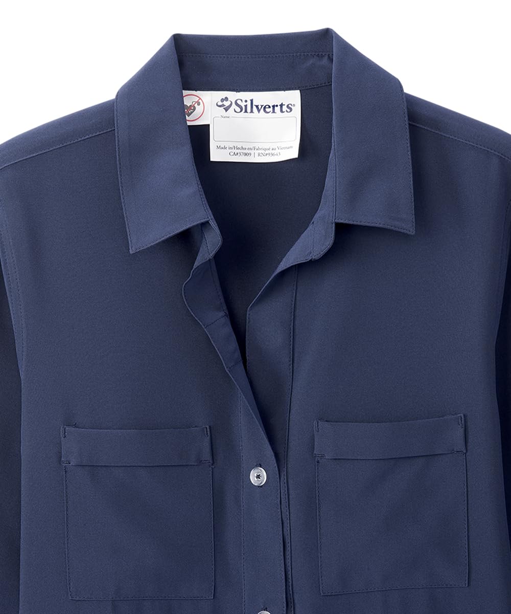 Women’s Magnetic Closure Adaptive Top for Arthritis - Navy LGE