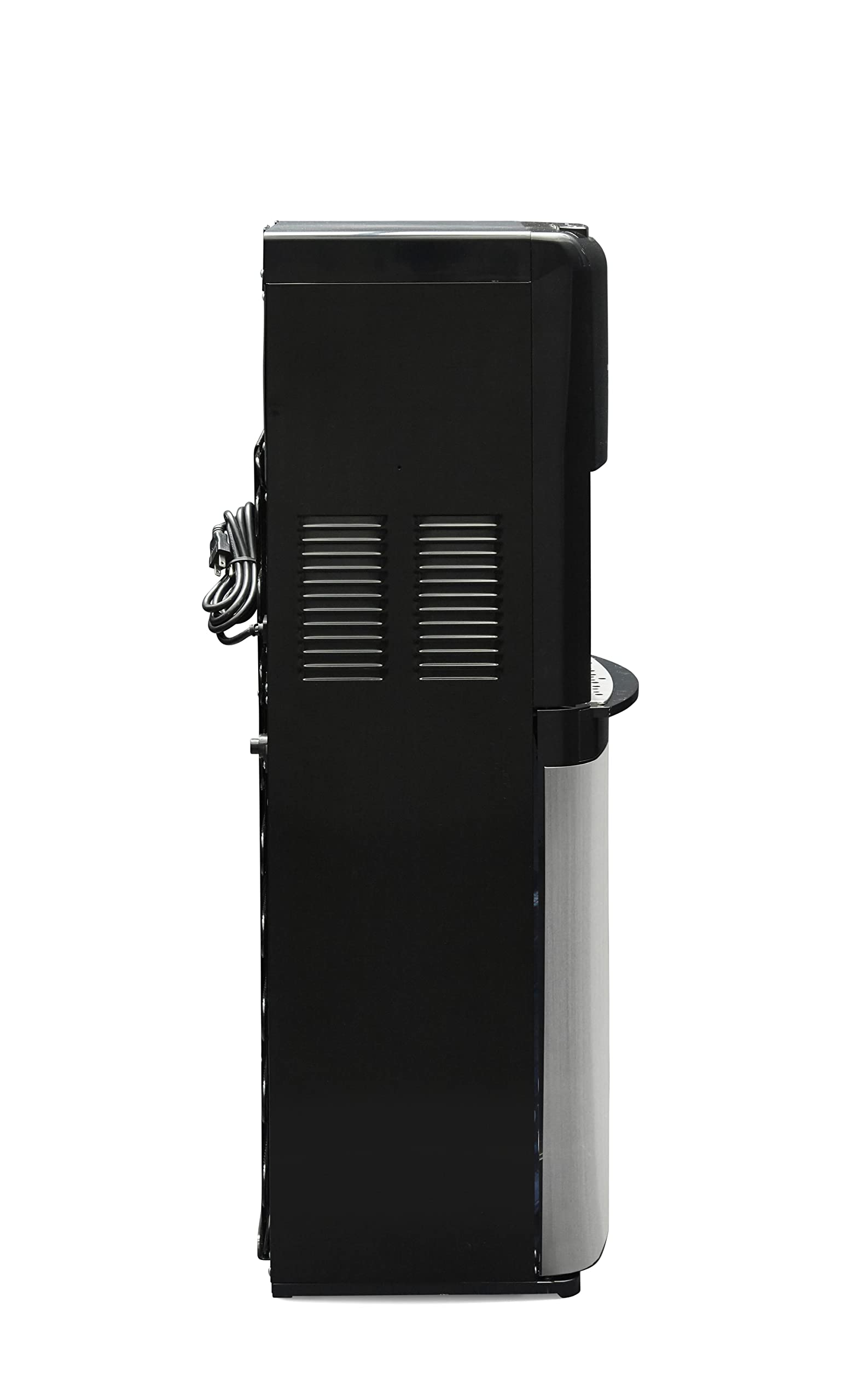 Primo Bottom-Loading Self-Sanitizing Water Dispenser, 3 Temp (Hot-Cool-Cold) Water Cooler Water Dispenser for 5 Gallon Bottle w/Child Safety Lock, Black and Stainless Steel