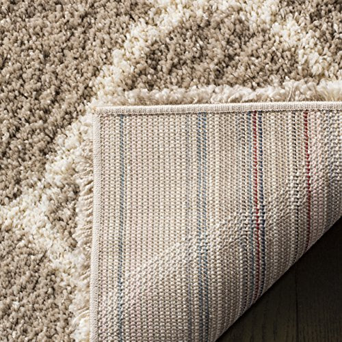 SAFAVIEH Hudson Shag Collection Area Rug - 9' x 12', Grey & Ivory, Moroccan Ogee Trellis Design, Non-Shedding & Easy Care, 2-inch Thick Ideal for High Traffic Areas in Living Room, Bedroom (SGH280B)