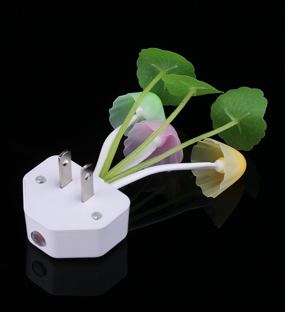 Rienar Sensor Led Night Light, Color Changing Plug-in LED Mushroom Dream Bed Lamp