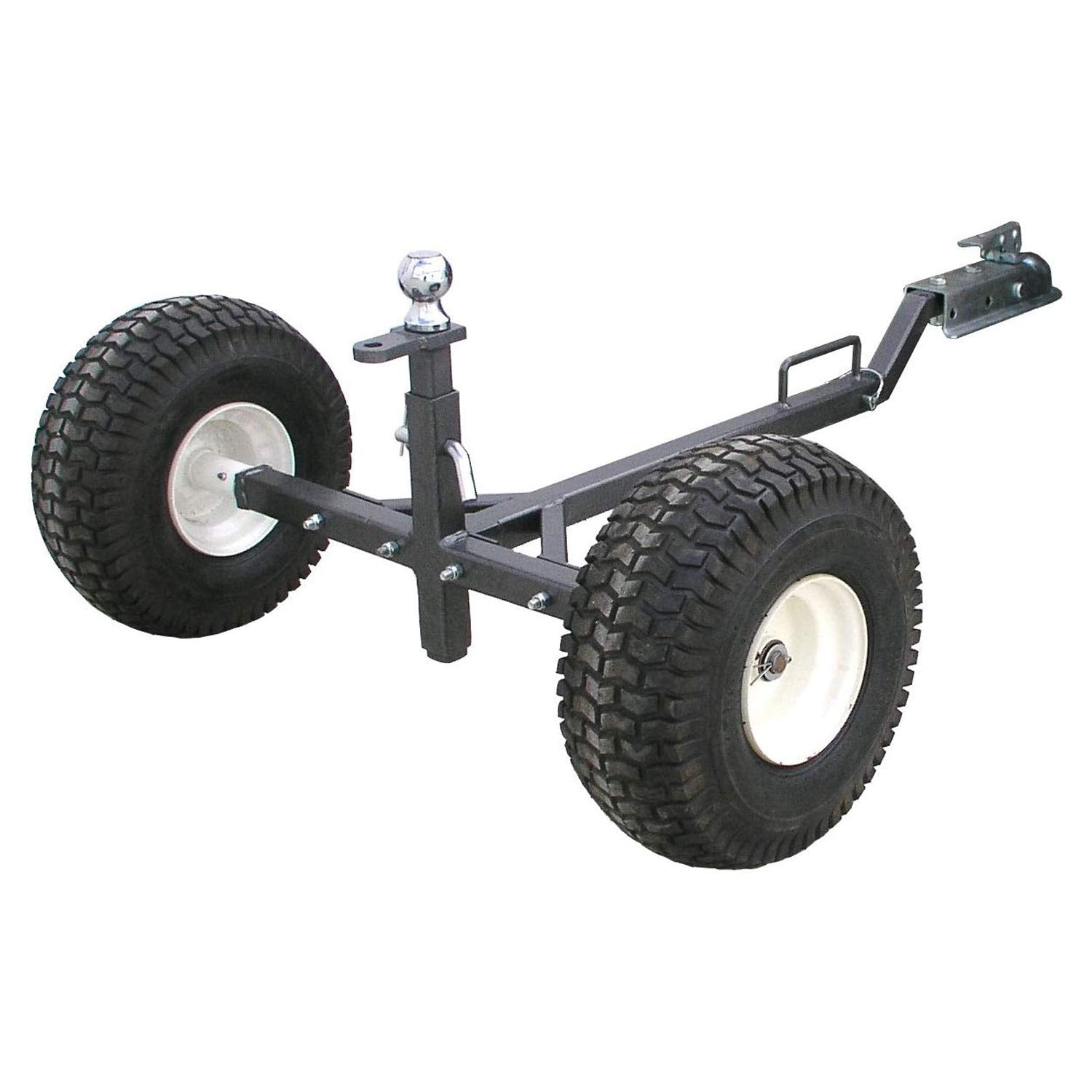 Tow Tuff Heavy Duty 4 Wheeler Weight Distributing Adjustable Trailer Moving Dolly 800 Pound Load Capacity for ATV and UTV, Silver