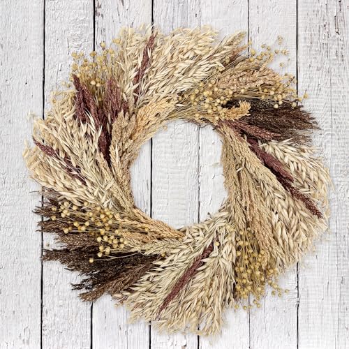 ANDALUCA Natural Botanical Grains Handcrafted Wreath (Autumn Grains)