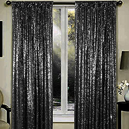 WISPET White Sequin Backdrop Curtains 4 Panels 2FTx8FT Glitter White Drapes Photo Backdrop Party Wedding Baby Shower Curtain Sparkle Photography Background Curtains