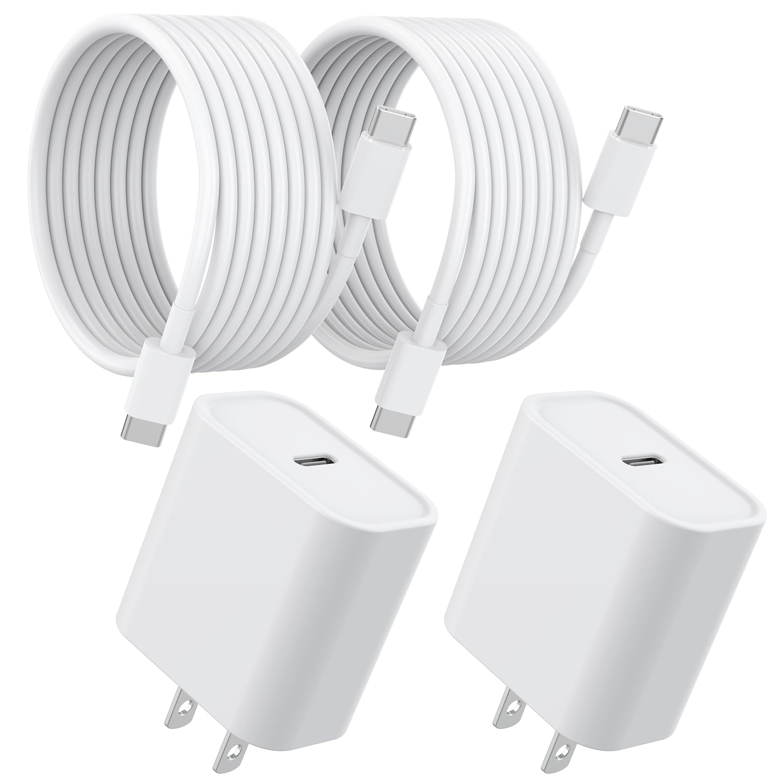 USB C Charger for iPhone 15 Charger, 2 Pack 20W PD USB C Fast Charger Plug with 6FT USB C to C Cable for iPhone 15/15 Plus/15 Pro/15 Pro Max, iPad Pro/Air/Mini Type C Series and More