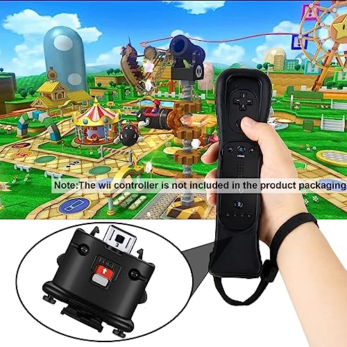 Machine-Ya 2 Pack Wii Motion Plus Adapter,with Silicon Case for wii Remote Controller- External Remote Motion Plus Sensor Controller Wii U Motion Plus (Black)