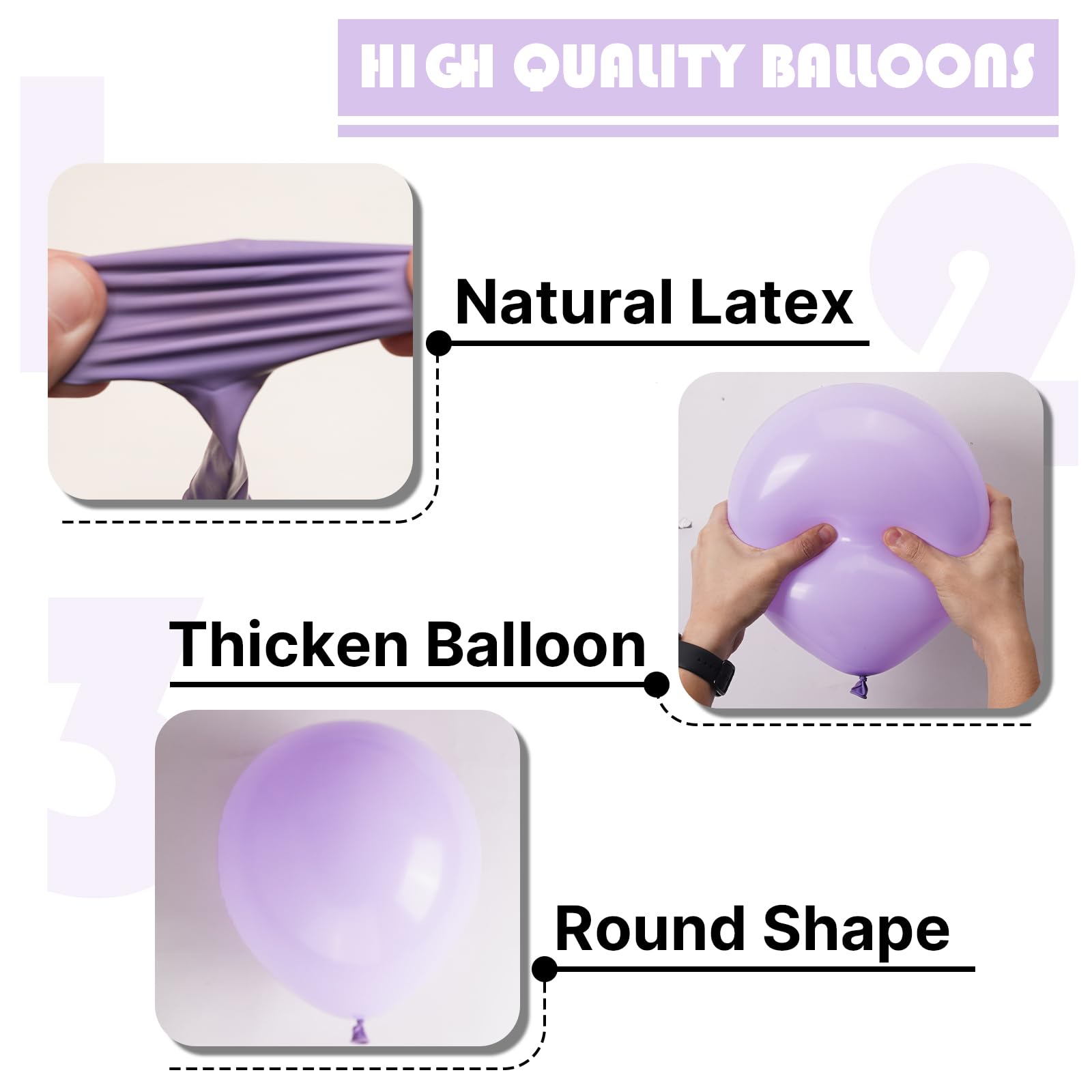 PartyWoo Lavender Balloons 92 pcs Different Sizes Pack of 18 12 10 5 Inch Light Purple Pastel Purple Lilac Balloon Arch Kit Garland for Graduation Baby Shower Birthday Party Decorations Purple-Q10