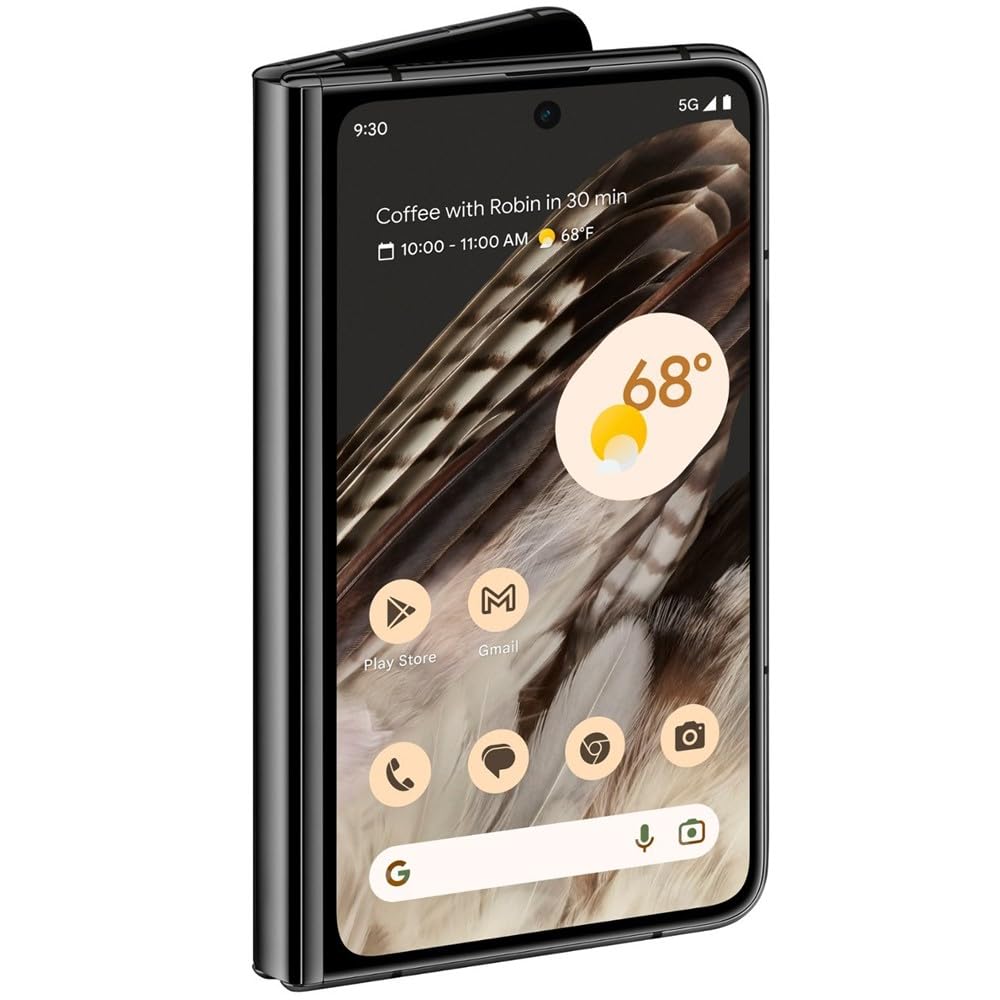 Google Pixel Fold - Unlocked Android 5G Smartphone with Telephoto Lens and Ultrawide Lens - Foldable Display - 24-Hour Battery - Obsidian - 256 GB (Renewed)