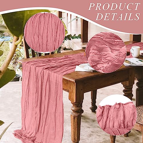 12 Pack Cheesecloth Table Runner, Runner Gauze Boho Wedding Decor Romantic Table Runner for Wedding Birthday Party(35" x 118")(Ginger)