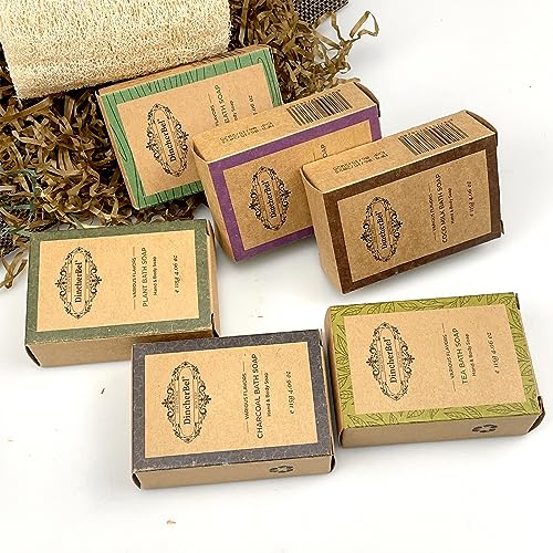 Natural Soap Bar, Handmade Natural Cleansing Moisturizing, Lavender, White Tea, Coconut Milk, Plant Essential Oil, Charcoal Oil Control and Aloe Mint, for Men and Women (4 oz, 6 Bars)