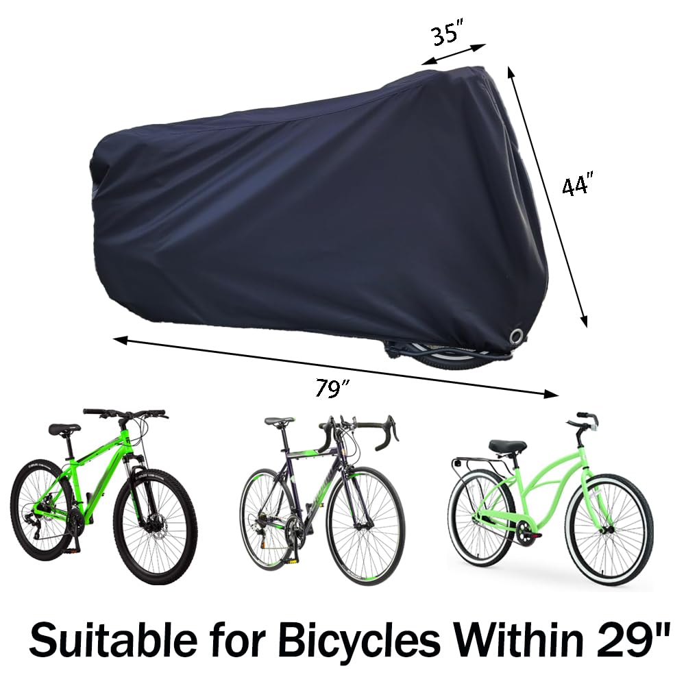 Bike Covers for 2 or 3 Bikes, [2024 Upgraded] 2XL Large Outdoor Waterproof Bicycle Covers with Lock Hole for Mountain Road Electric Bicycle Bikes