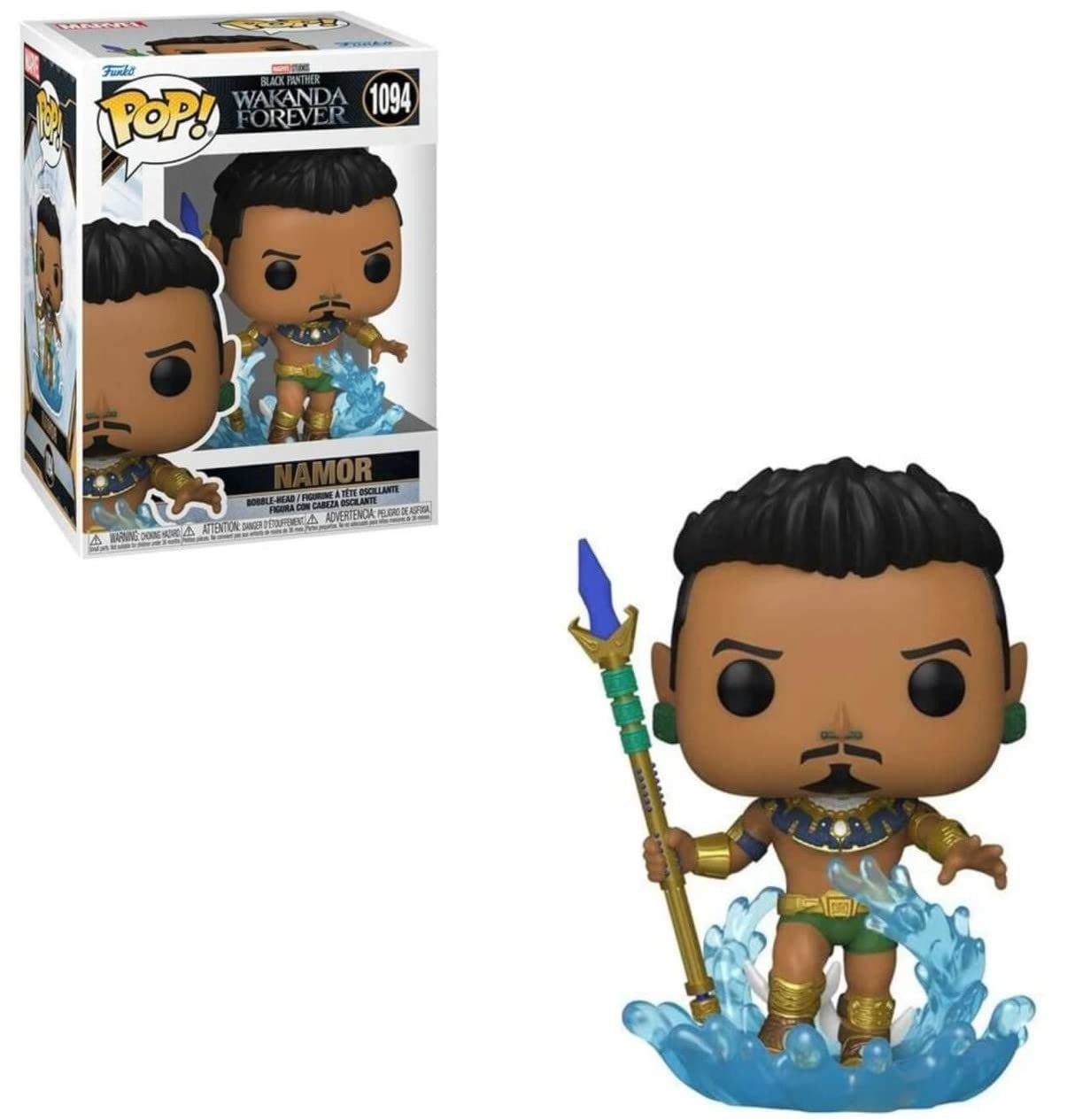 POP Marvel: Black Panther: Wakanda Forever - Namor The Sub-Mariner Funko Vinyl Figure (Bundled with Compatible Box Protector Case), Multicolored, 3.75 inches