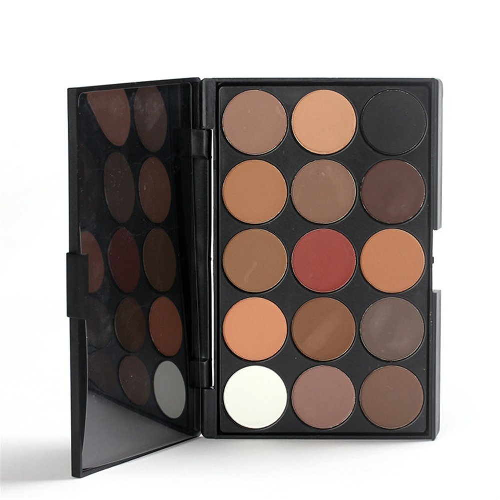 Pure Vie Professional Highlight Eyeshadow Palette Makeup Contouring Kit - 15 Colors Highly Pigmented Nudes Warm Natural Matte Shimmer Cosmetic Eye Shadows Pallet Powder Palette - Holiday Gift Set