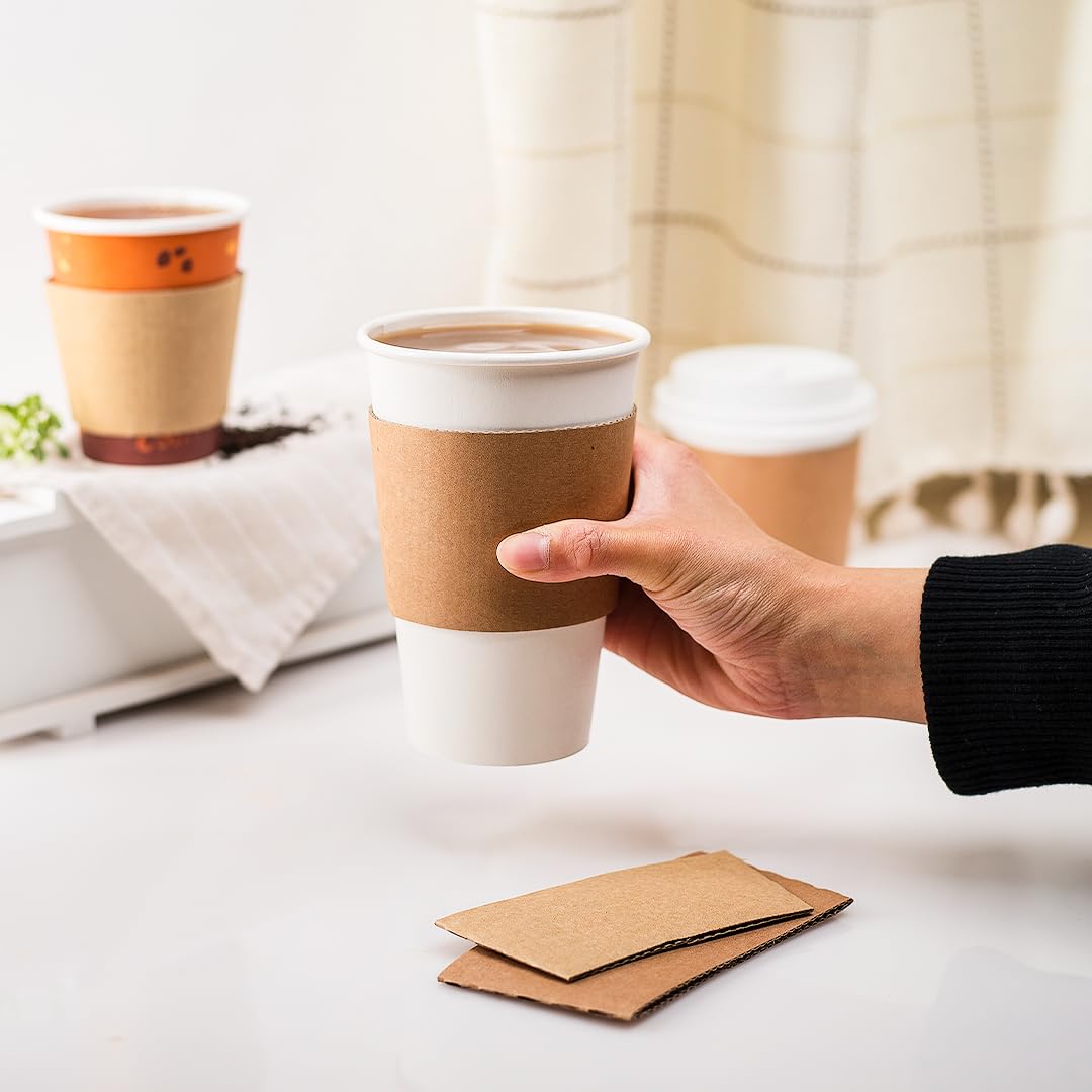 Karat C5300 (Kraft) Traditional Cup Sleeves for 10 oz. - 24 oz. Cups, Kraft (Pack of 1000)