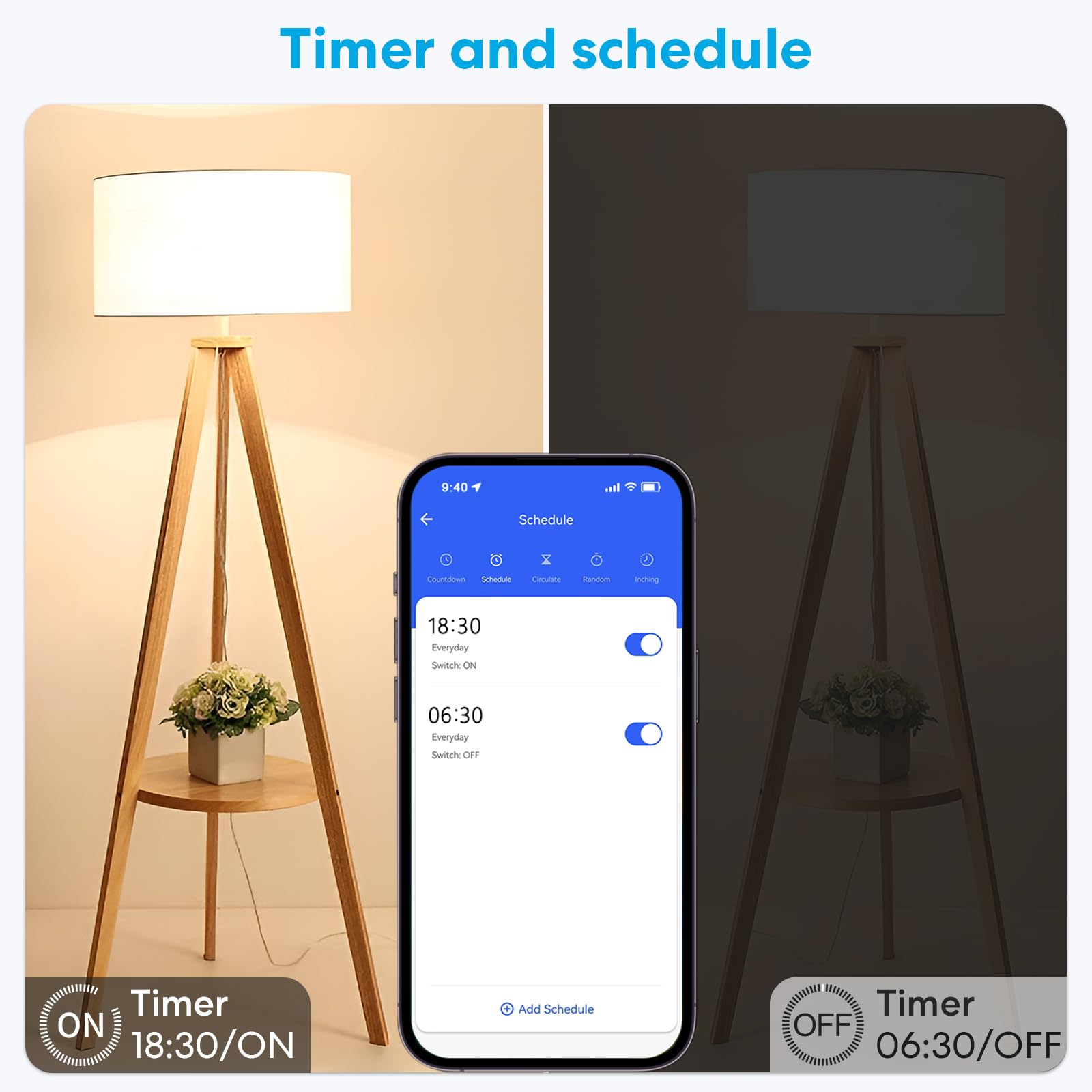 LoraTap Smart WiFi Bulb Socket E26 2 Pack Wi-Fi LED Light Bulb ﻿Timer Lamp Holder Adapter, Voice Control with Amazon Alexa and Google Home, Smart Life App Control from Anywhere by Phone, 30W Max.