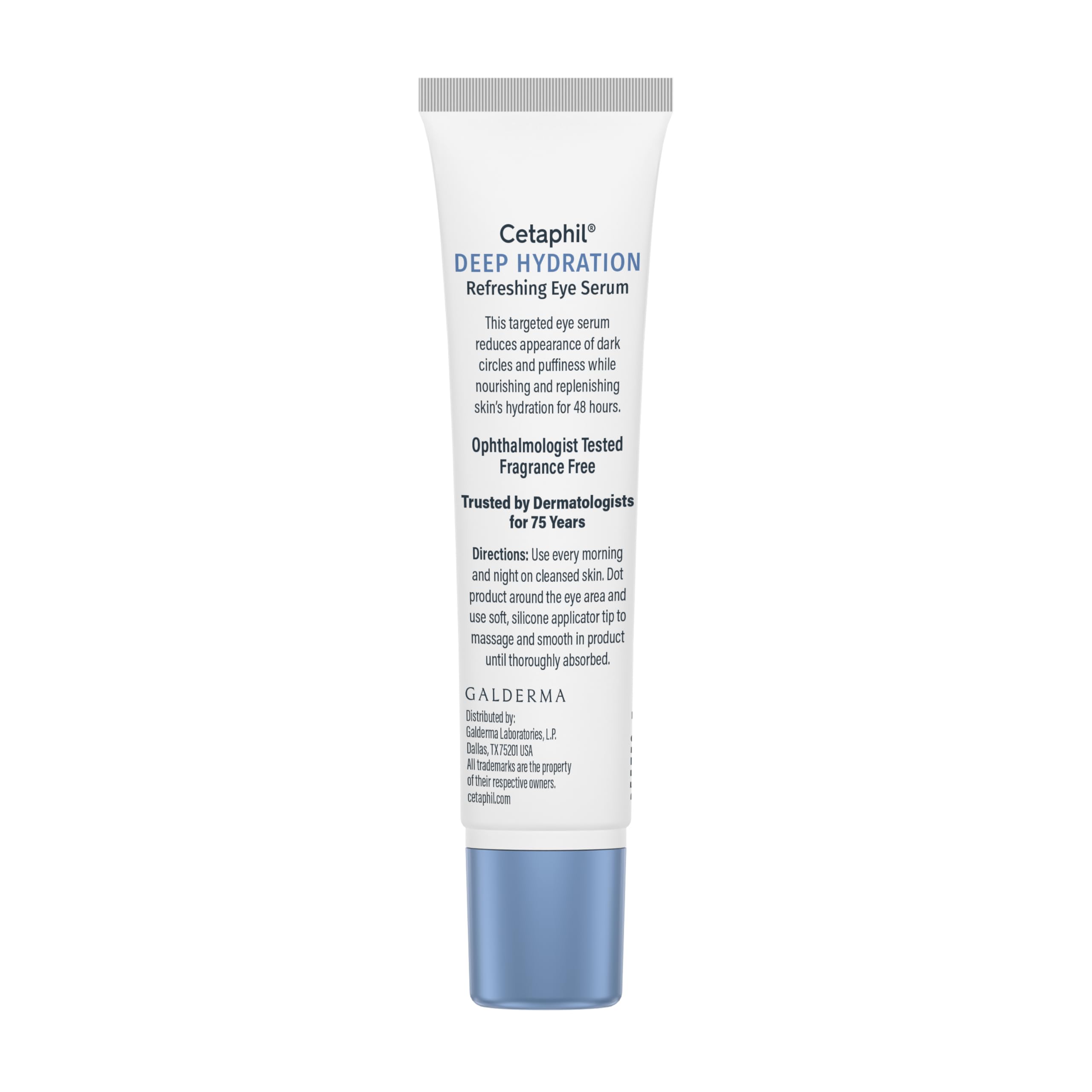 CETAPHIL Deep Hydration Refreshing Eye Serum, 0.5 fl oz, 48Hr Hydrating Under Eye Cream to Reduce the Appearance of Dark Circles, With Hyaluronic Acid, Vitamin E & B5 (Packaging May Vary)