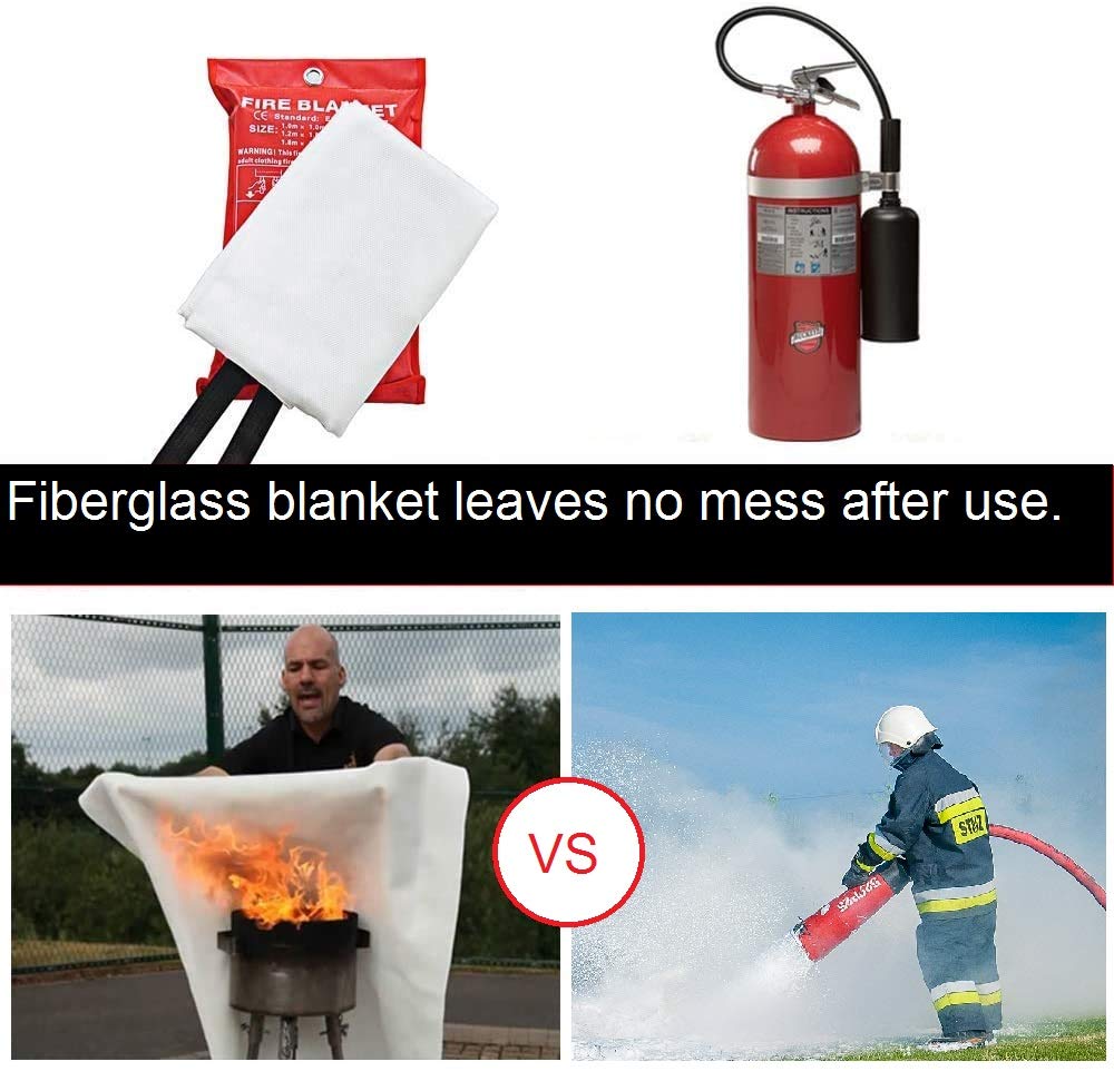 Fire Blanket For Home XL - 59 x 59 Fire Blankets Emergency For People Fire Retardant Blanket Fire Shelter Large Suppression Fiberglass Kitchen Home Restaurant House Fire Proof Survival Safety Reusable