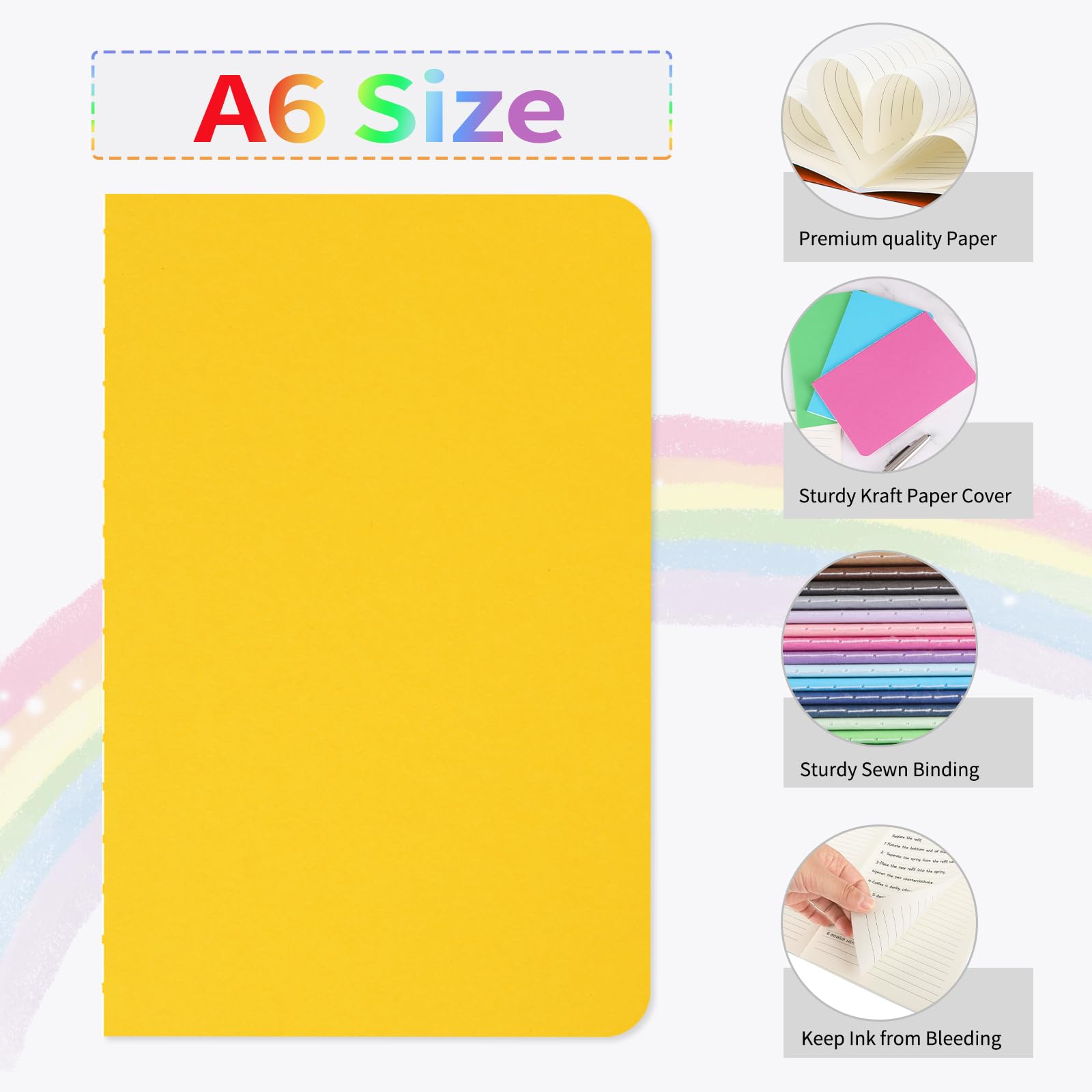 EOOUT 90pcs Mini Notebooks, Small Pocket Notebook, Colorful Lined Notepad, Journal Memo Notepad, 3.5"x5.5", 24 Colors for Kids, Students, Traveler, School Supplies