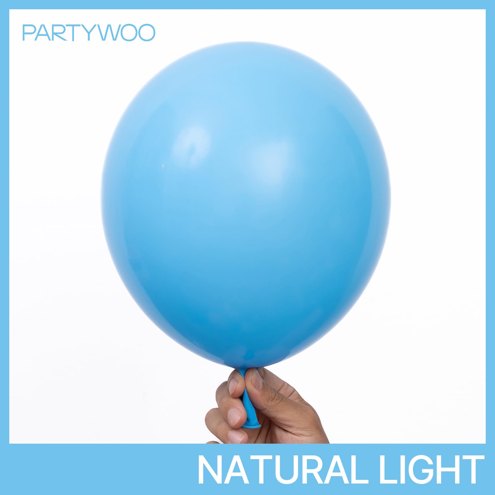 PartyWoo Blue Balloons 123 pcs Sky Blue Balloons Different Sizes Pack of 18 12 10 5 Inch Baby Blue Balloon Arch Kit Balloon Garland for Birthday Graduation Boys Baby Shower Party Decorations Blue-Y20