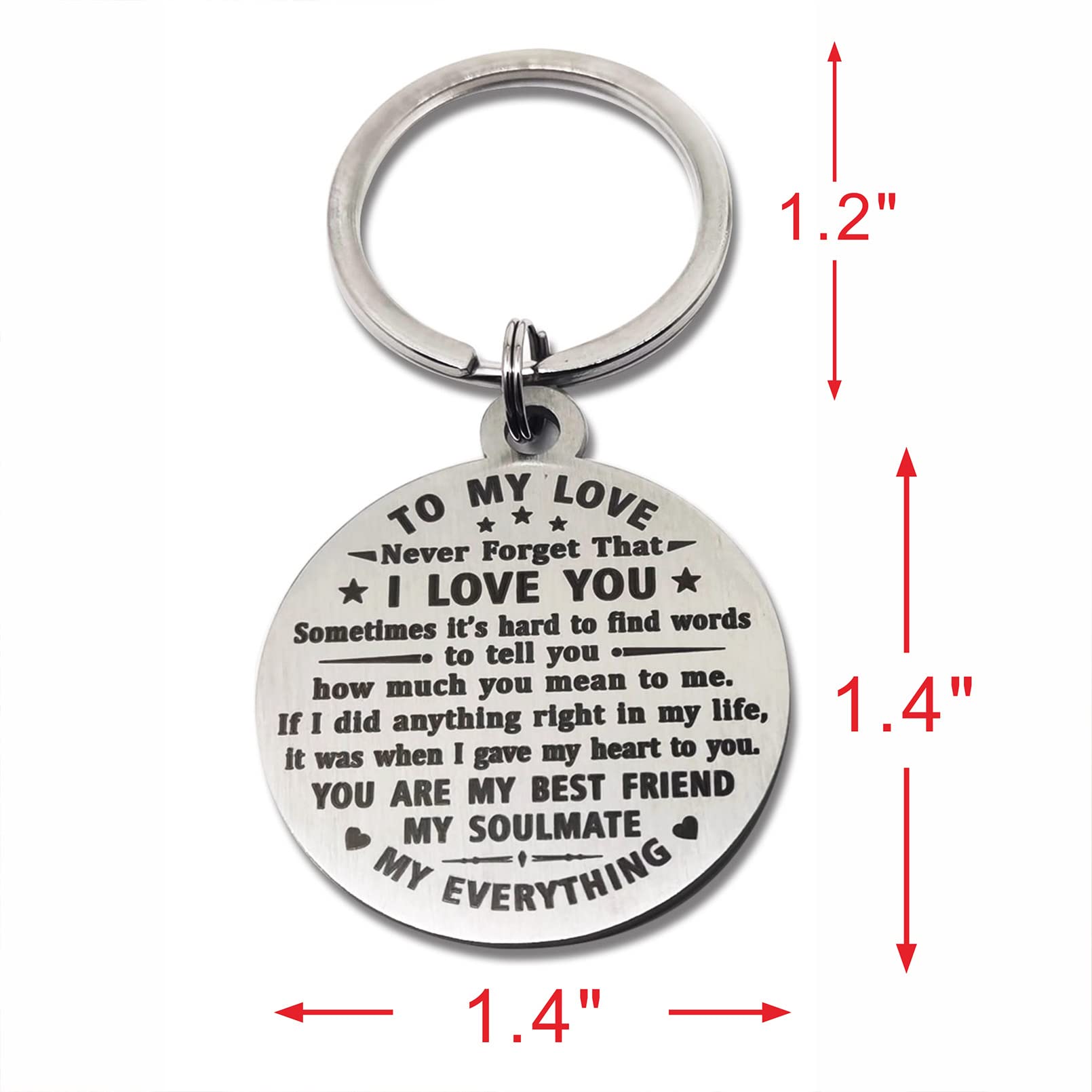 ABNTY 7 Year Anniversary Keychain Gifts, Steel Engraved 7th Wedding Anniversary Keepsake, Happy Seven Year Anniversary for Men Husband Women Wife