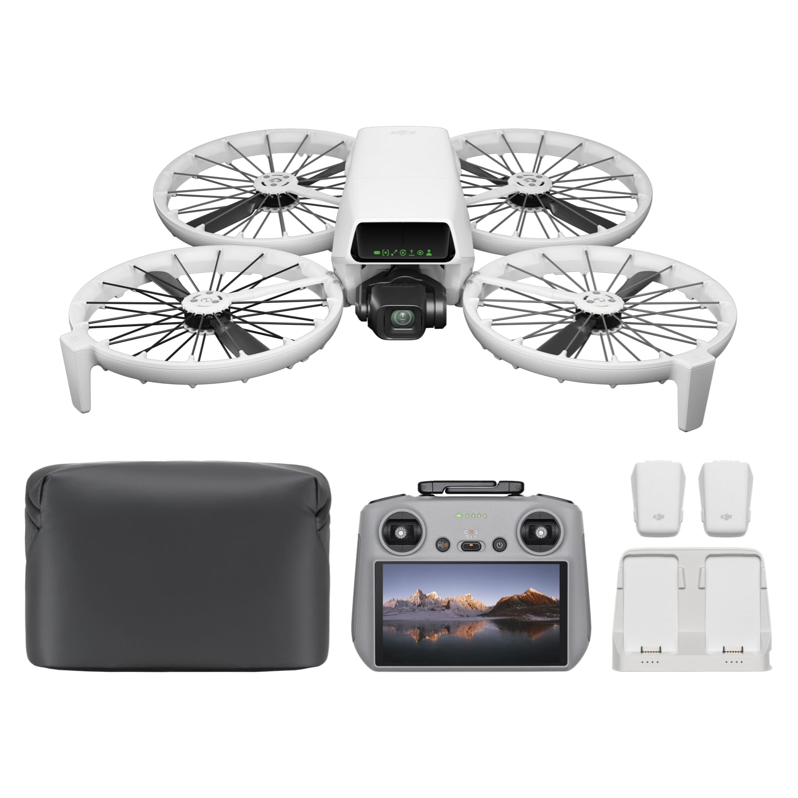 DJI Flip Fly More Combo With RC 2 Screen Remote Controller, Drone With 4K UHD Camera for Adults, Palm Takeoff, Auto Return, Intelligent Flight, 3 Batteries for 93-Min Flight Time