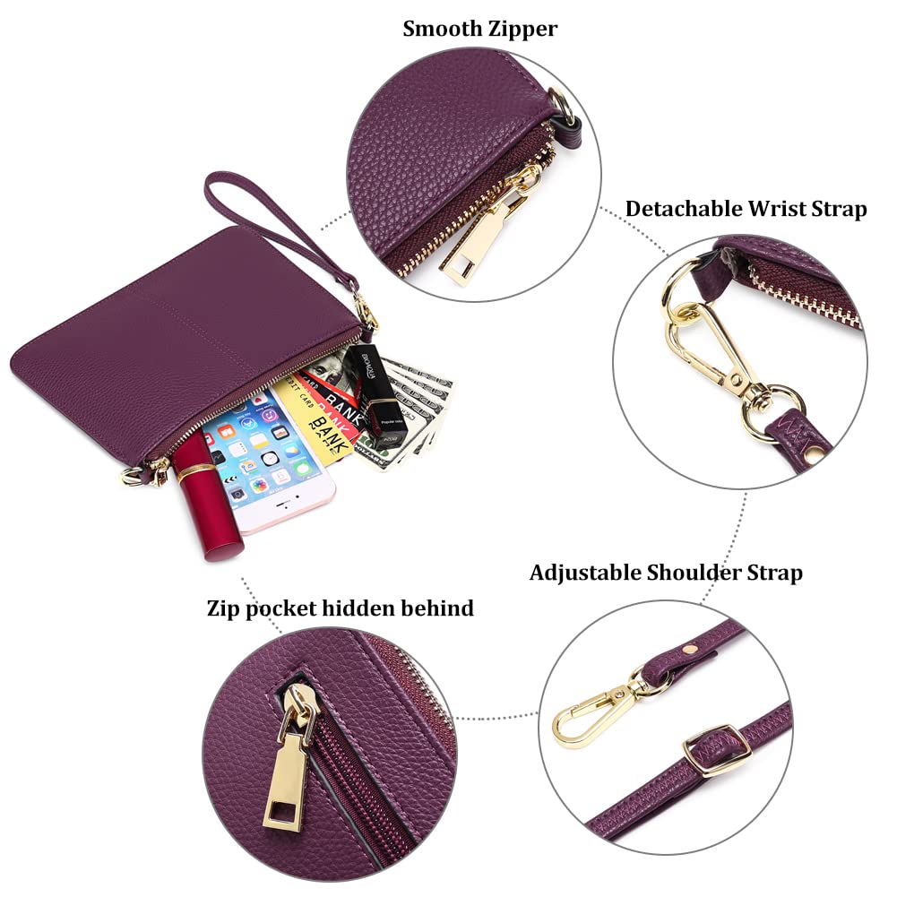 SENDEFN Leather Wristlet Clutch Small Women Crossbody Shoulder Bag Wallet Purses RIFD Card Slots