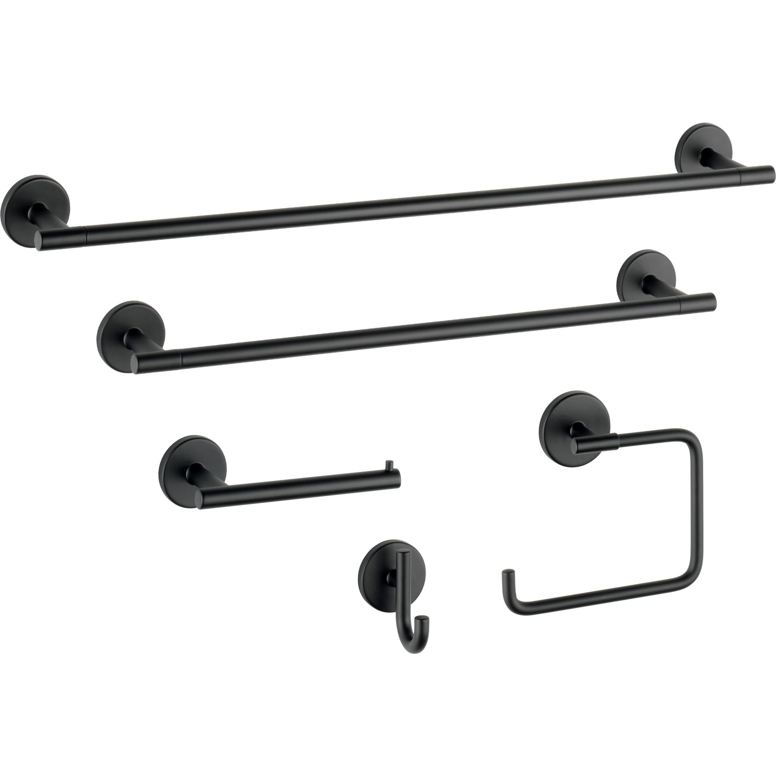 Delta 759240-BL Trinsic 24 in. Wall Mount Towel Bar Bath Hardware Accessory in Matte Black