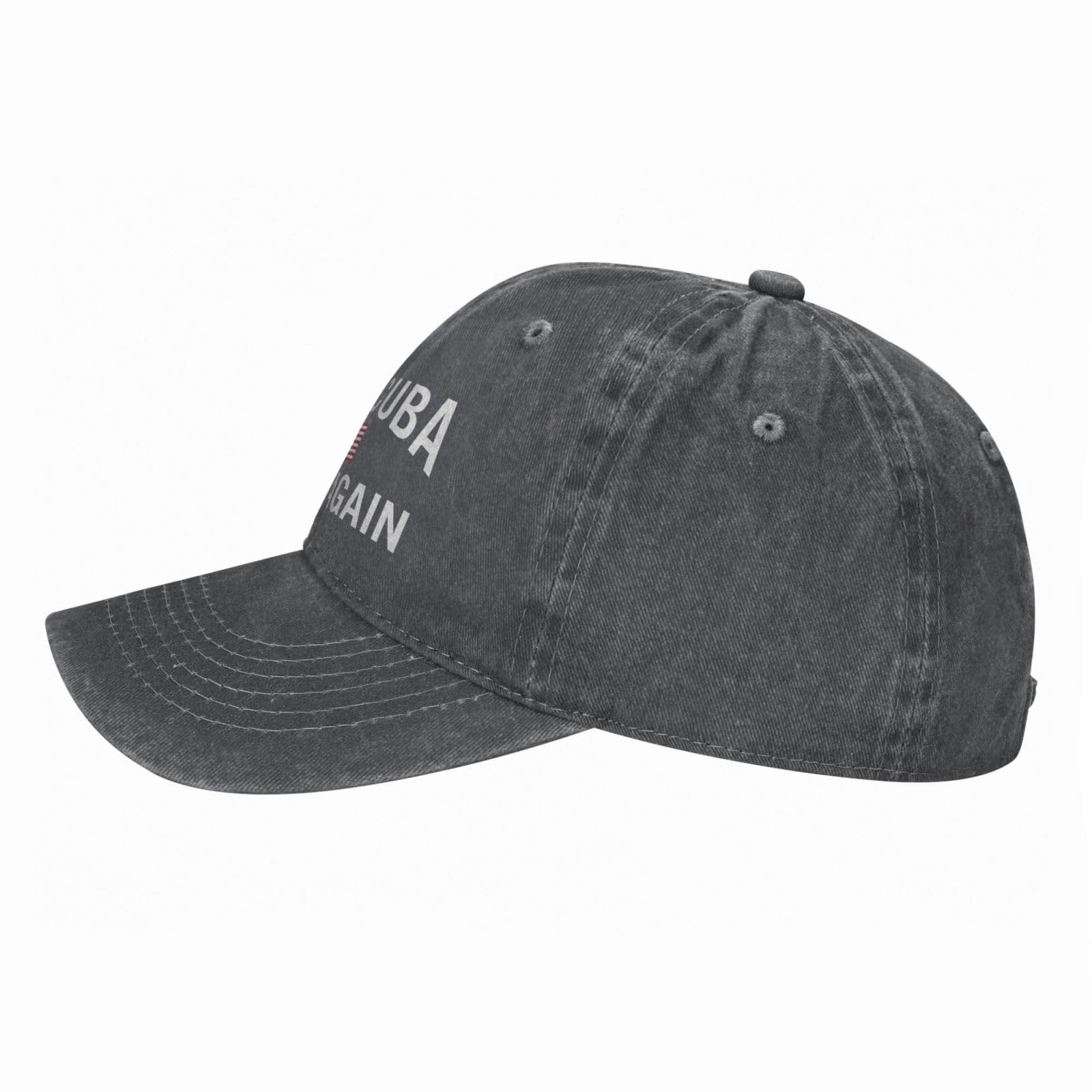 qwumub Make Cuba Great Again Hat Washed Distressed Baseball Cap Black