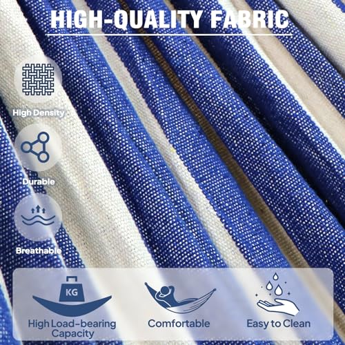 Anyoo Garden Cotton Hammock Comfortable Fabric Hammock with Tree Straps for Hanging Sturdy Hammock Up to 660lbs Portable Hammock with Travel Bag for Camping Outdoor/Indoor Patio Backyard