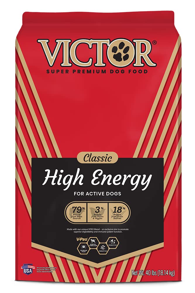 Victor Super Premium Dog Food – High Energy Dry Dog Food for Active Dogs – Gluten Free Dog Food with Beef and Chicken Meal Proteins for Sporting Dogs – All Breeds and All Life Stages, 40 Lb