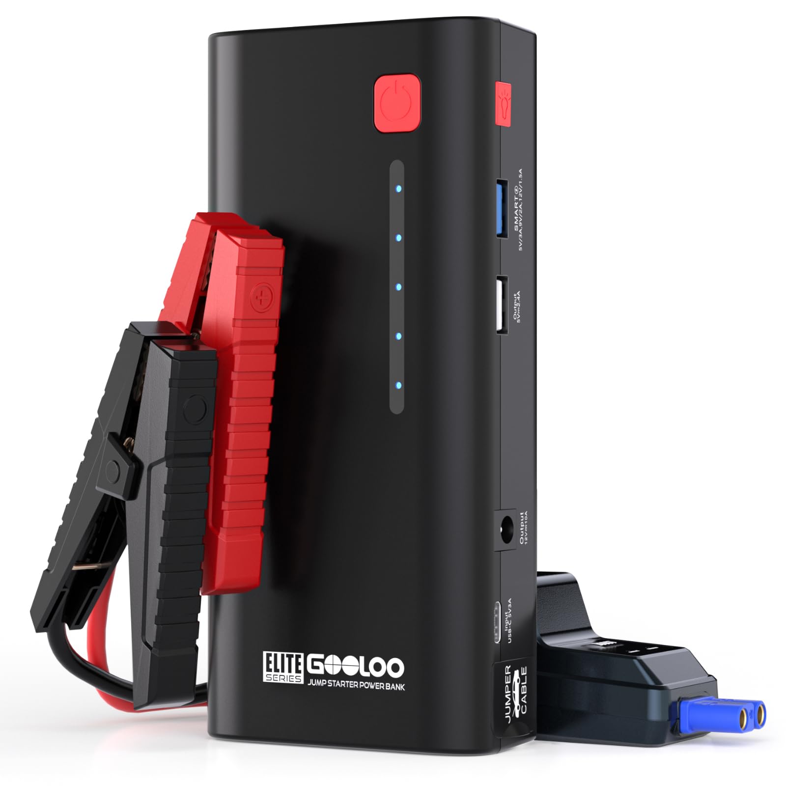 GOOLOO Jump Starter 2000A Peak Car Jumper Starter 12V SuperSafe Lithium Jump Box, Battery Booster Pack, Portable Car Battery Charger, and Jumper Cables for Up to 8.0L Gas or 6.0L Diesel Engine