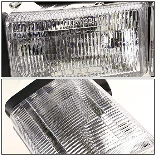 Auto Dynasty Halogen Headlights Assembly with Corner Lamp Compatible with Dodge Ram 1500 2500 3500 (Non-Sport Models) 94-02, Driver Left Side, Chrome Housing