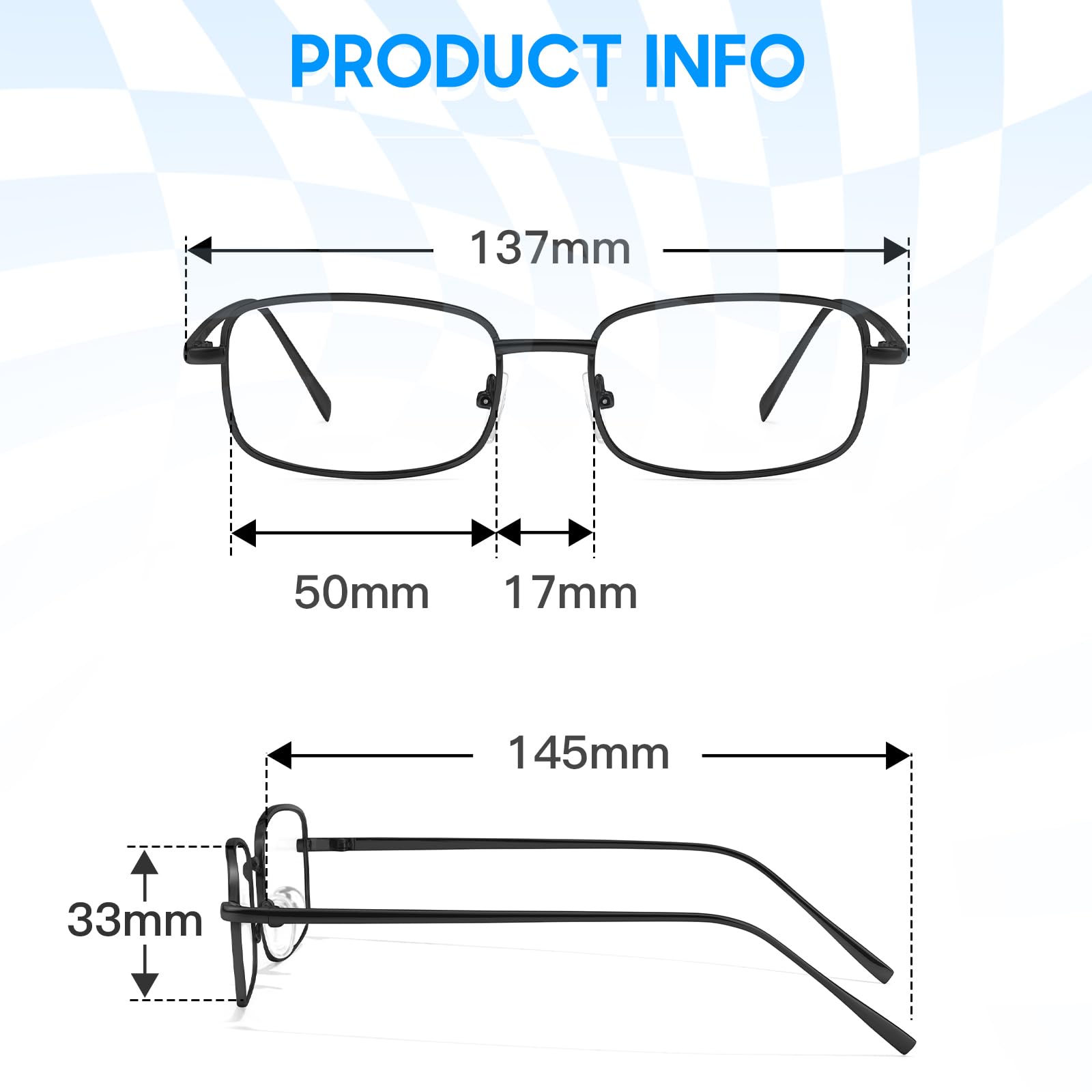 TJUTR Fashion Clear Glasses Non Prescription Fake Glasses for Women Blue Light Blocking Rectangle Metal Glasses Frame