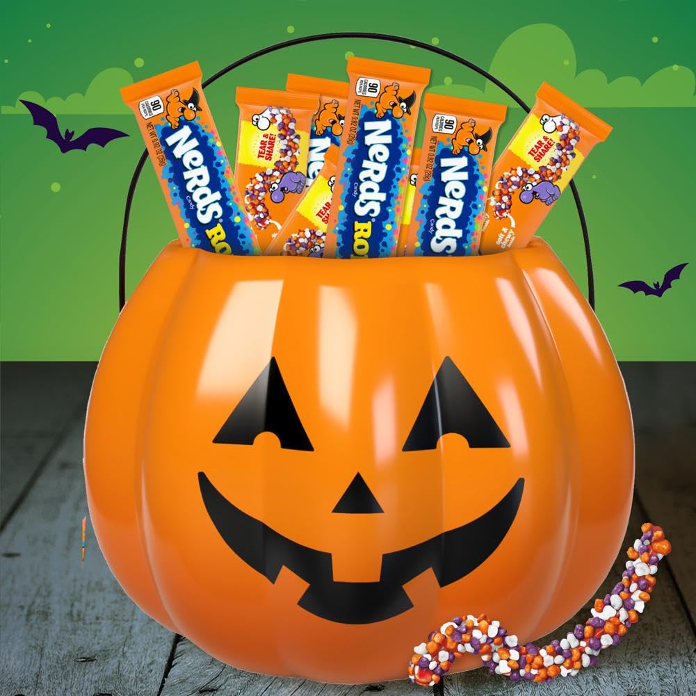 Nerds Spooky Ropes Candy, Halloween Trick or Treat Packs, 0.92oz (Pack of 24)