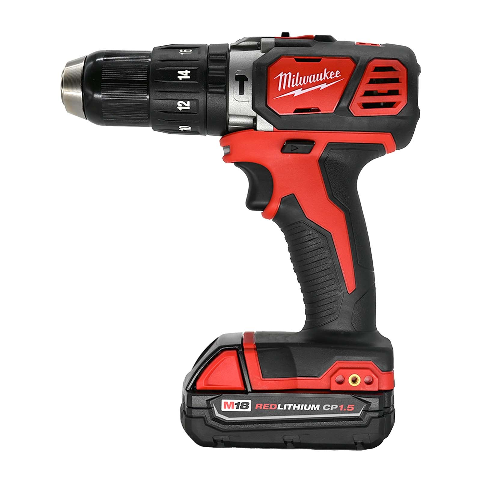 Milwaukee 2607-21CT Tool M18 Lithium-Ion Cordless 1/2-inch Hammer Drill Driver Kit with 1.5Ah Battery, Charger and Hard Case
