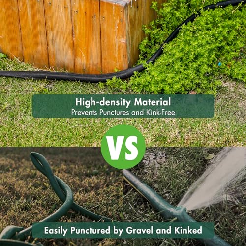 Garden Hose 50FT Water Hoses with 10 Function Hose Nozzle, Lightweight Kink-Free Flexible Garden Hoses, Extra Strength Fabric Yard Hose for Garden Car Wash, Watering