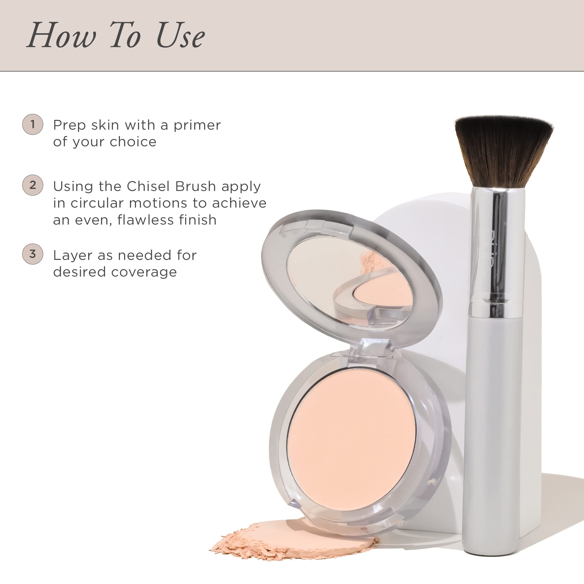 PUR Beauty 4-in-1 Pressed Mineral Makeup Powder Foundation with SPF 15 - Concealer & Finishing Compact Pressed Powder for Face - Buildable Medium to Full Coverage Foundation Powder (Porcelain)