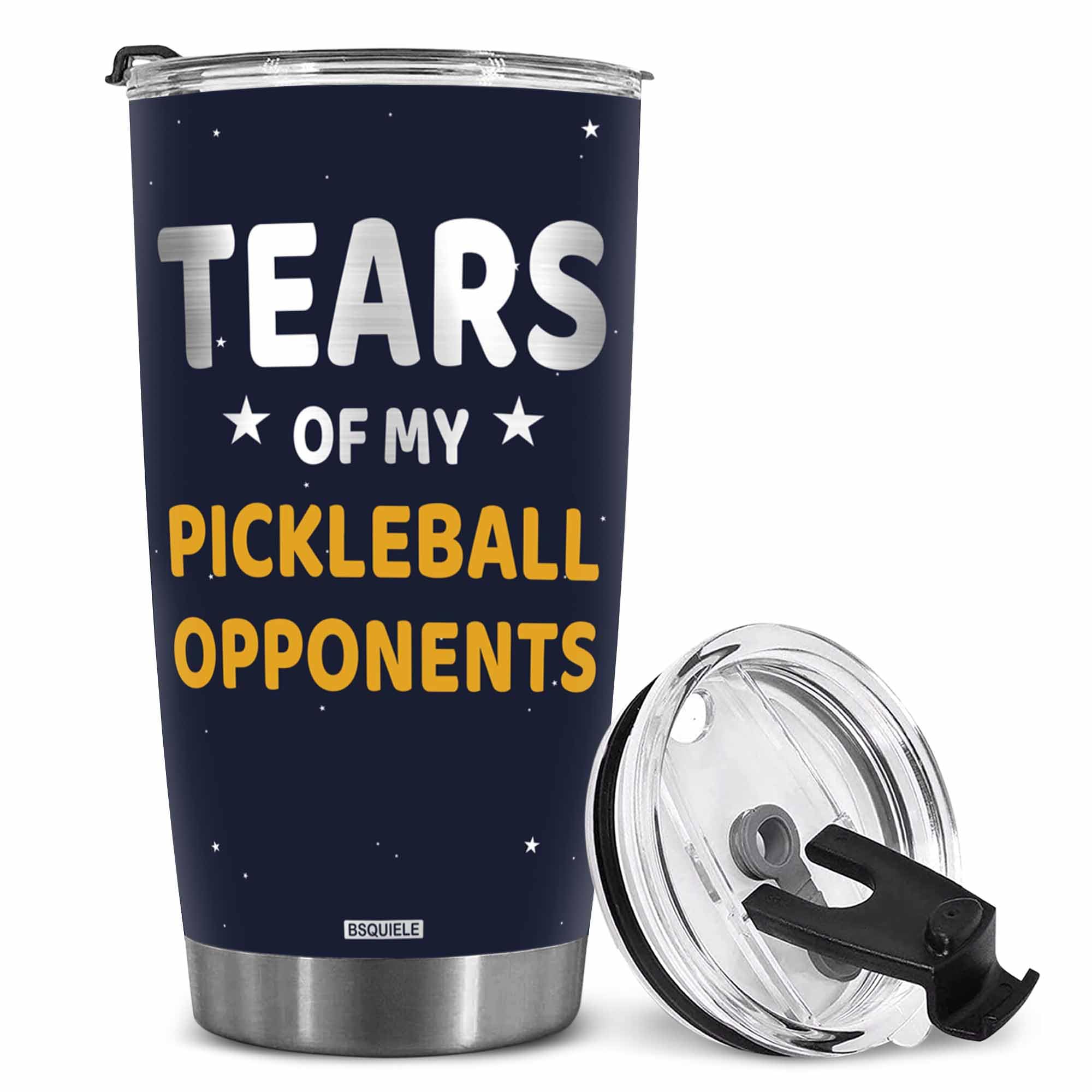 BSQUIELE Tears of My Pickleball Opponents Tumbler, Sports Player Gifts, Vacuum Insulated Stainless Steel Tumbler, Gift for Men, Funny Gift for Him, Dad, Husband on Birthday Christmas, Pickleball Gifts