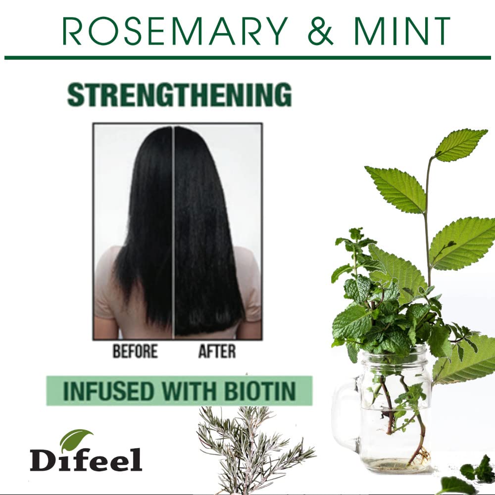 Difeel Rosemary and Mint Premium Hair Oil with Biotin 7.1 oz. - Natural Rosemary Oil for Hair Growth & Biotin