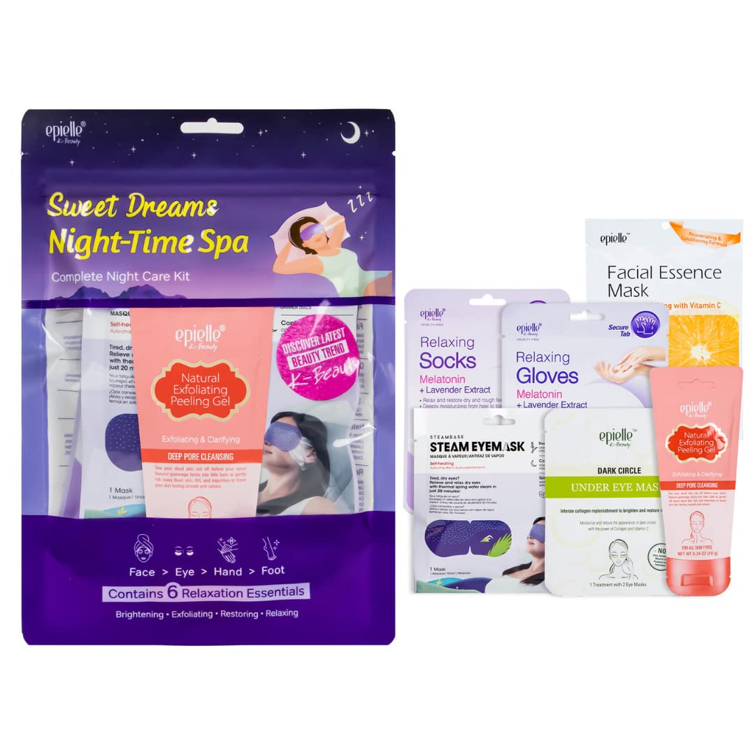 Sweet Dream Night Time Spa Kits | Luxury Spa Gift Sets for Relaxation | Includes Spa Day Essentials | Perfect Beauty Gift for Pampering & Self-Care | Korean Skincare